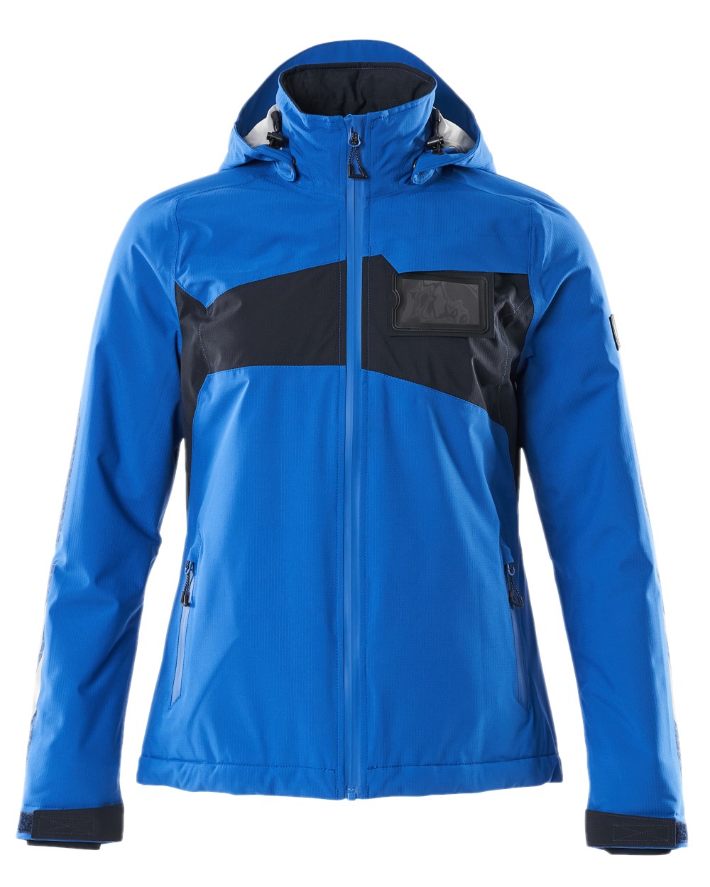 Azure Blue Dark Navy Coloured Mascot Workwear Womens Accelerate Waterproof Winter Jacket on white background 