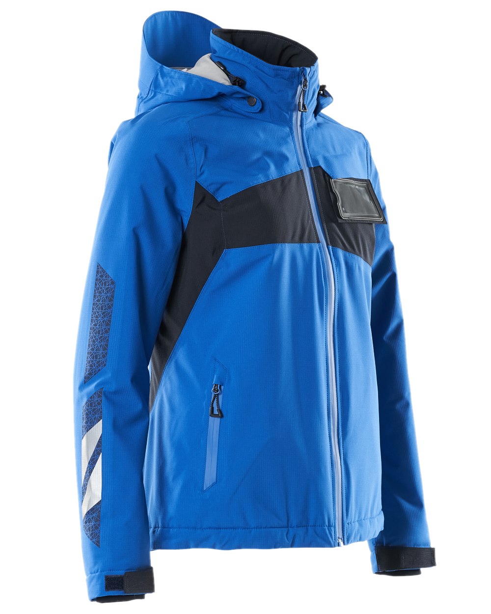 Azure Blue Dark Navy Coloured Mascot Workwear Womens Accelerate Waterproof Winter Jacket on white background 