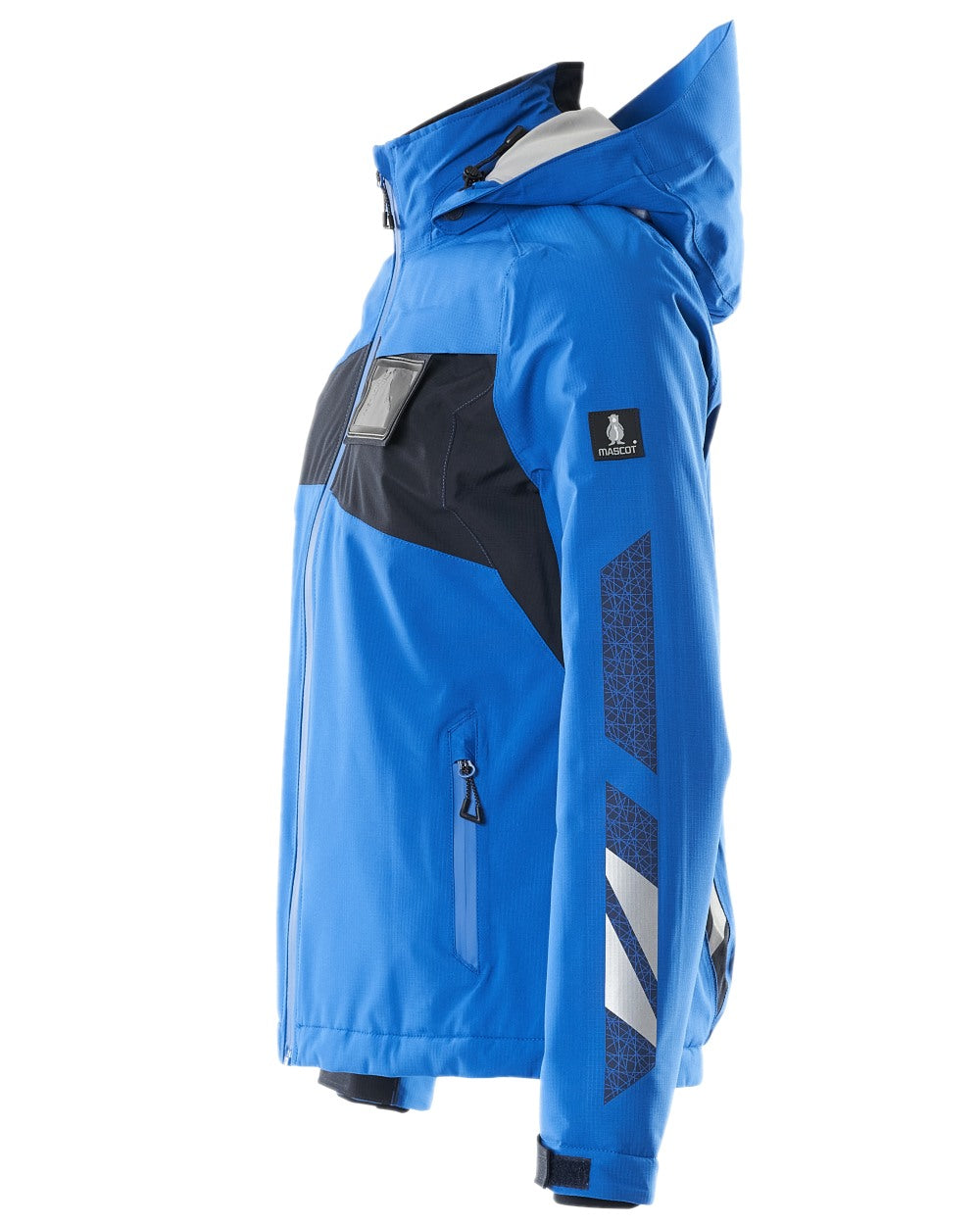 Azure Blue Dark Navy Coloured Mascot Workwear Womens Accelerate Waterproof Winter Jacket on white background 