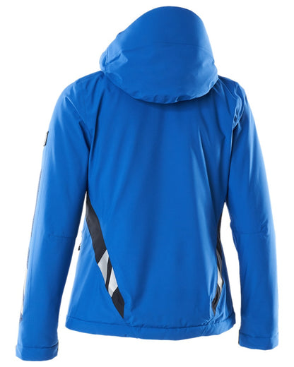 Azure Blue Dark Navy Coloured Mascot Workwear Womens Accelerate Waterproof Winter Jacket on white background 