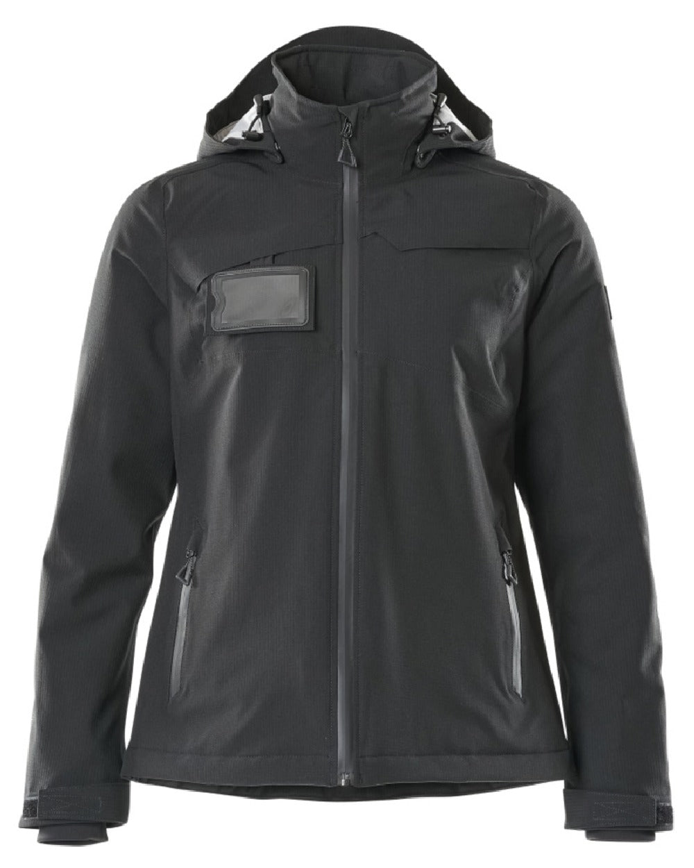 Black Coloured Mascot Workwear Womens Accelerate Waterproof Winter Jacket on white background 