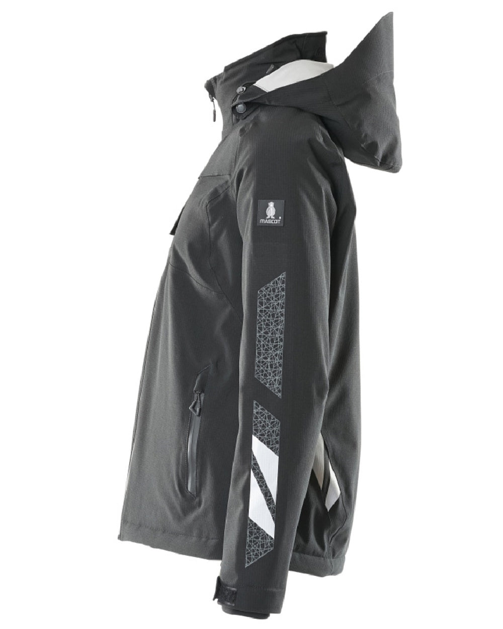 Black Coloured Mascot Workwear Womens Accelerate Waterproof Winter Jacket on white background 