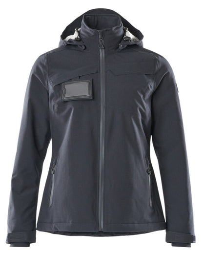 Dark Navy Coloured Mascot Workwear Womens Accelerate Waterproof Winter Jacket on white background 