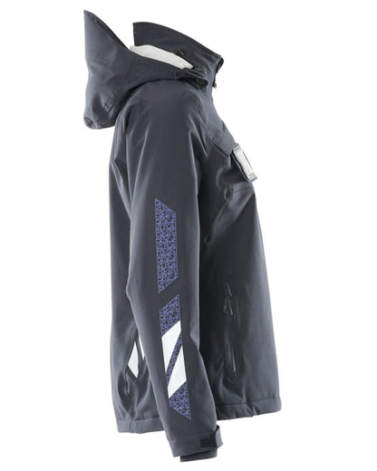 Dark Navy Coloured Mascot Workwear Womens Accelerate Waterproof Winter Jacket on white background 