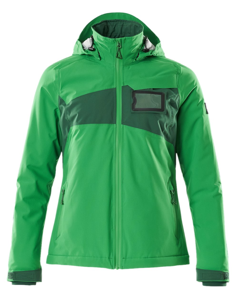Grass Green Green Coloured Mascot Workwear Womens Accelerate Waterproof Winter Jacket on white background 