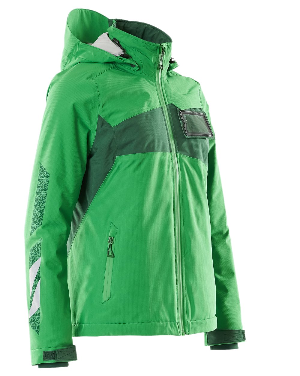 Grass Green Green Coloured Mascot Workwear Womens Accelerate Waterproof Winter Jacket on white background 