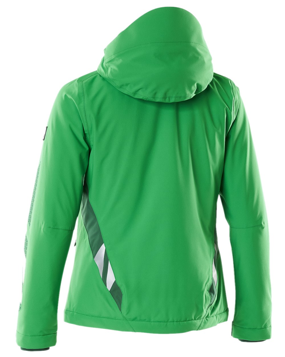 Grass Green Green Coloured Mascot Workwear Womens Accelerate Waterproof Winter Jacket on white background 