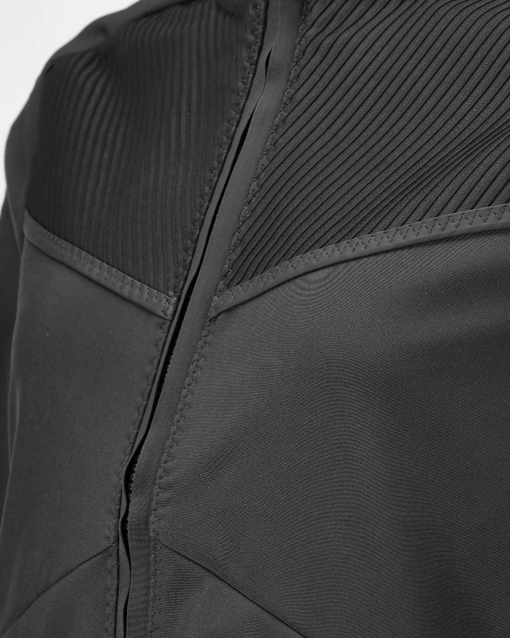 Black Coloured Mascot Workwear Womens Customized Breathable Softshell Jacket on white background 