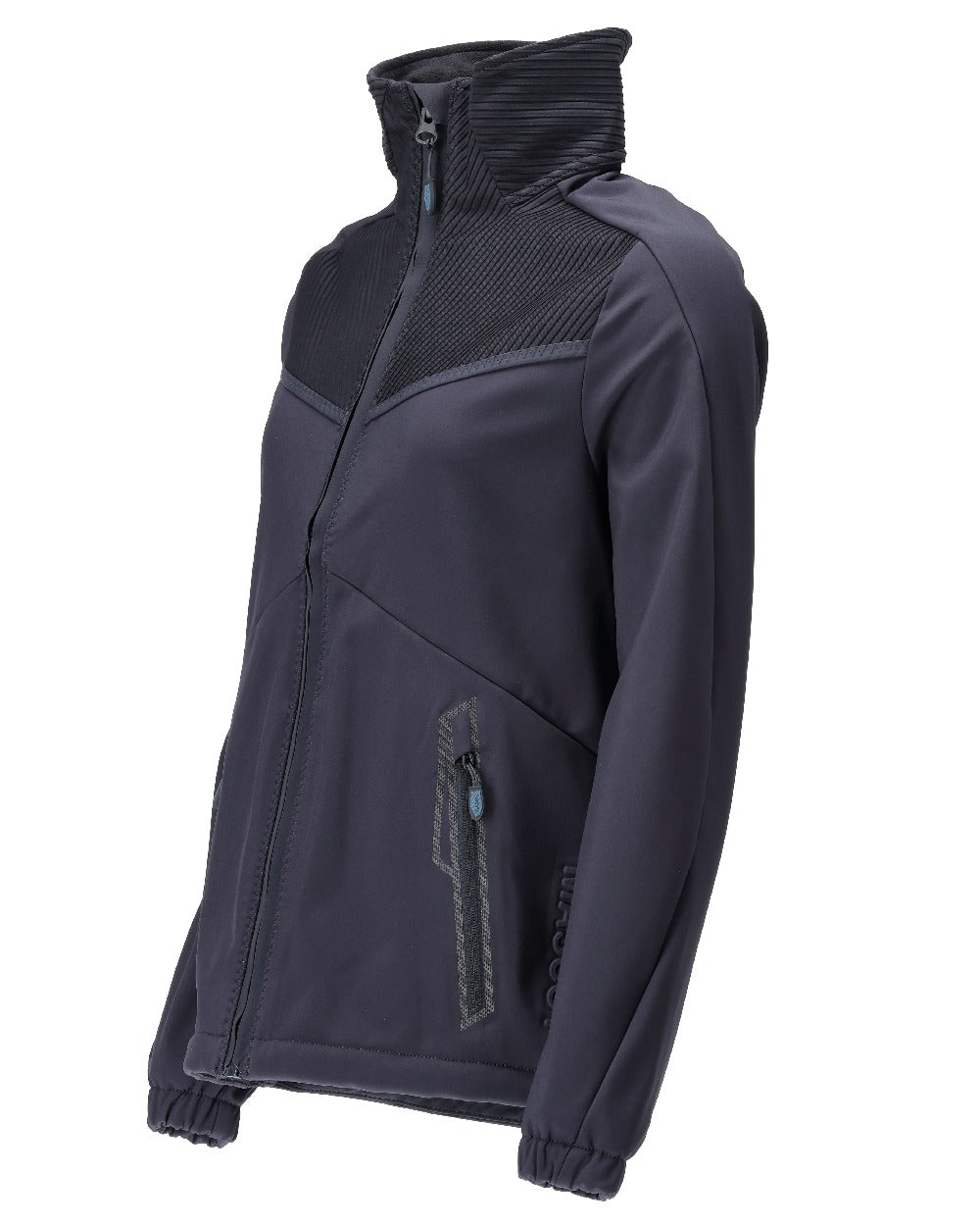 Dark Navy Coloured Mascot Workwear Womens Customized Breathable Softshell Jacket on white background 