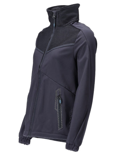 Dark Navy Coloured Mascot Workwear Womens Customized Breathable Softshell Jacket on white background 