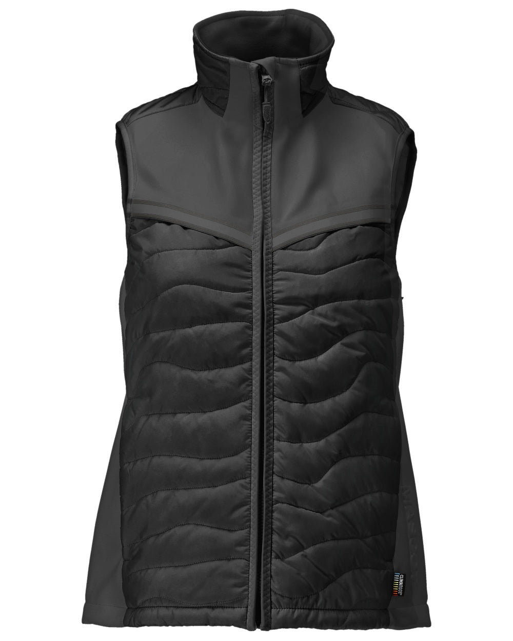Black Coloured Mascot Workwear Womens Customized Breathable Thermal Gilet on white background 