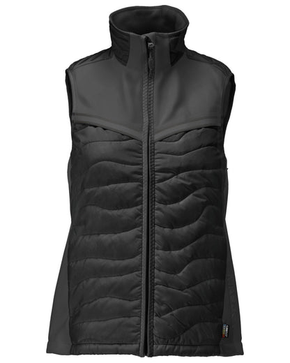Black Coloured Mascot Workwear Womens Customized Breathable Thermal Gilet on white background 