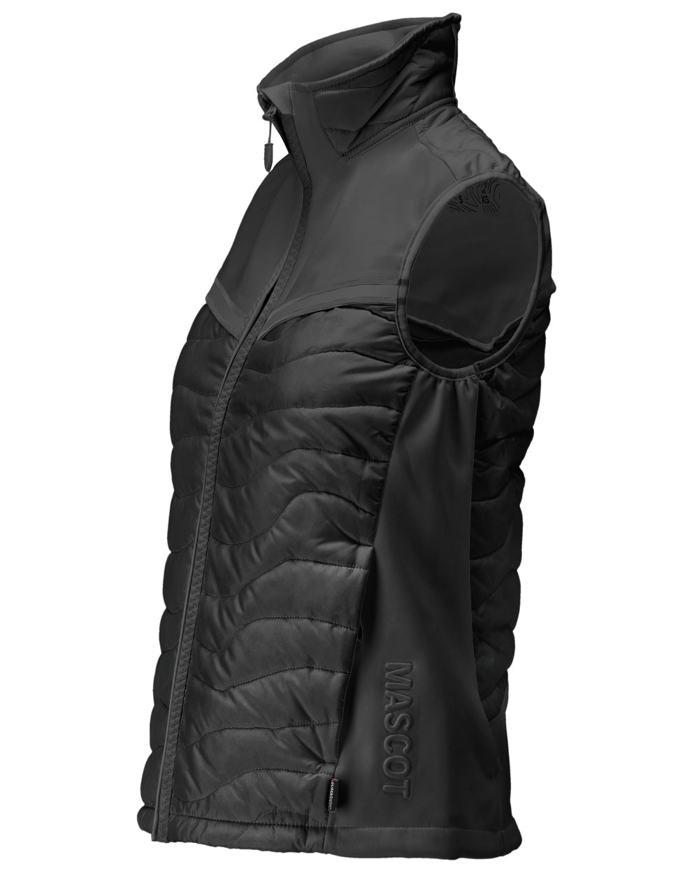 Black Coloured Mascot Workwear Womens Customized Breathable Thermal Gilet on white background 