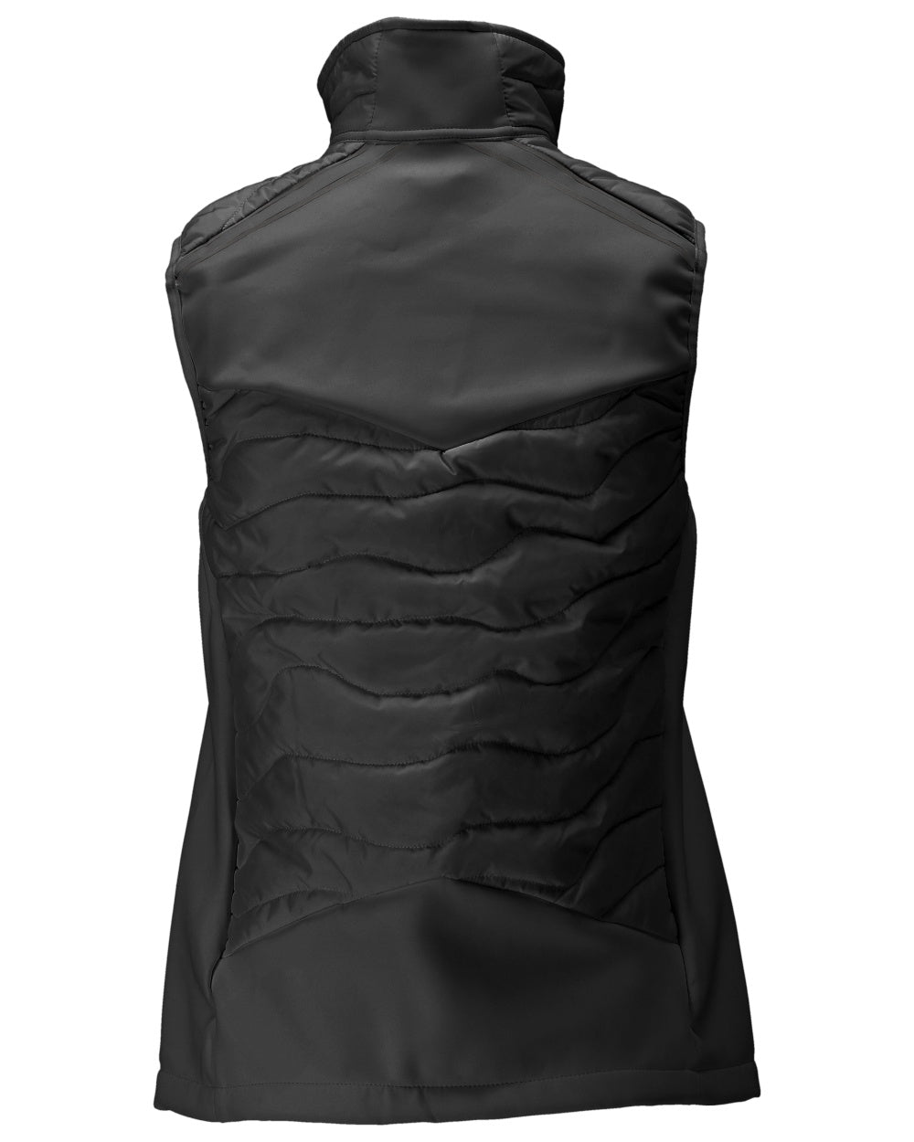 Black Coloured Mascot Workwear Womens Customized Breathable Thermal Gilet on white background 