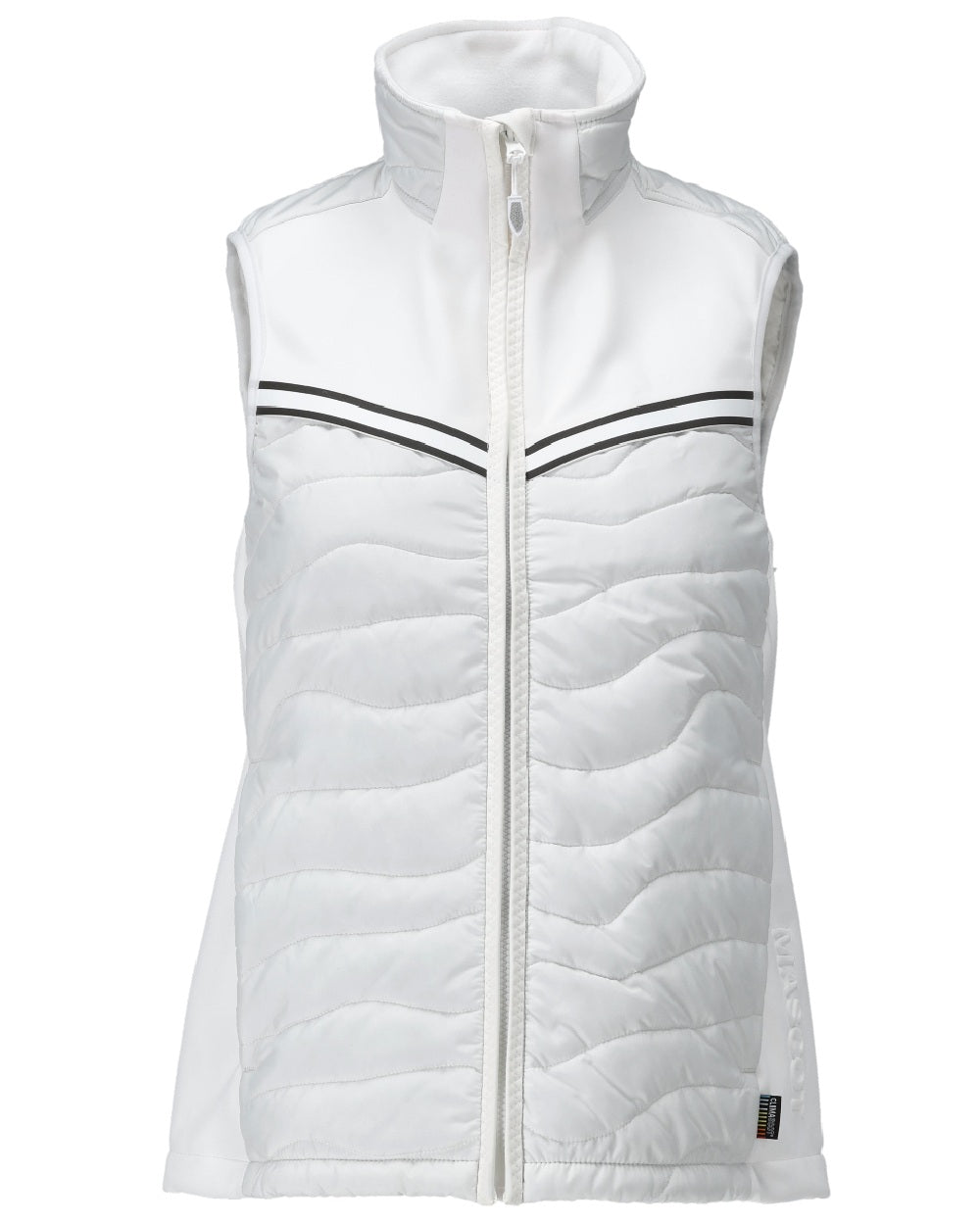 White Coloured Mascot Workwear Womens Customized Breathable Thermal Gilet on white background 