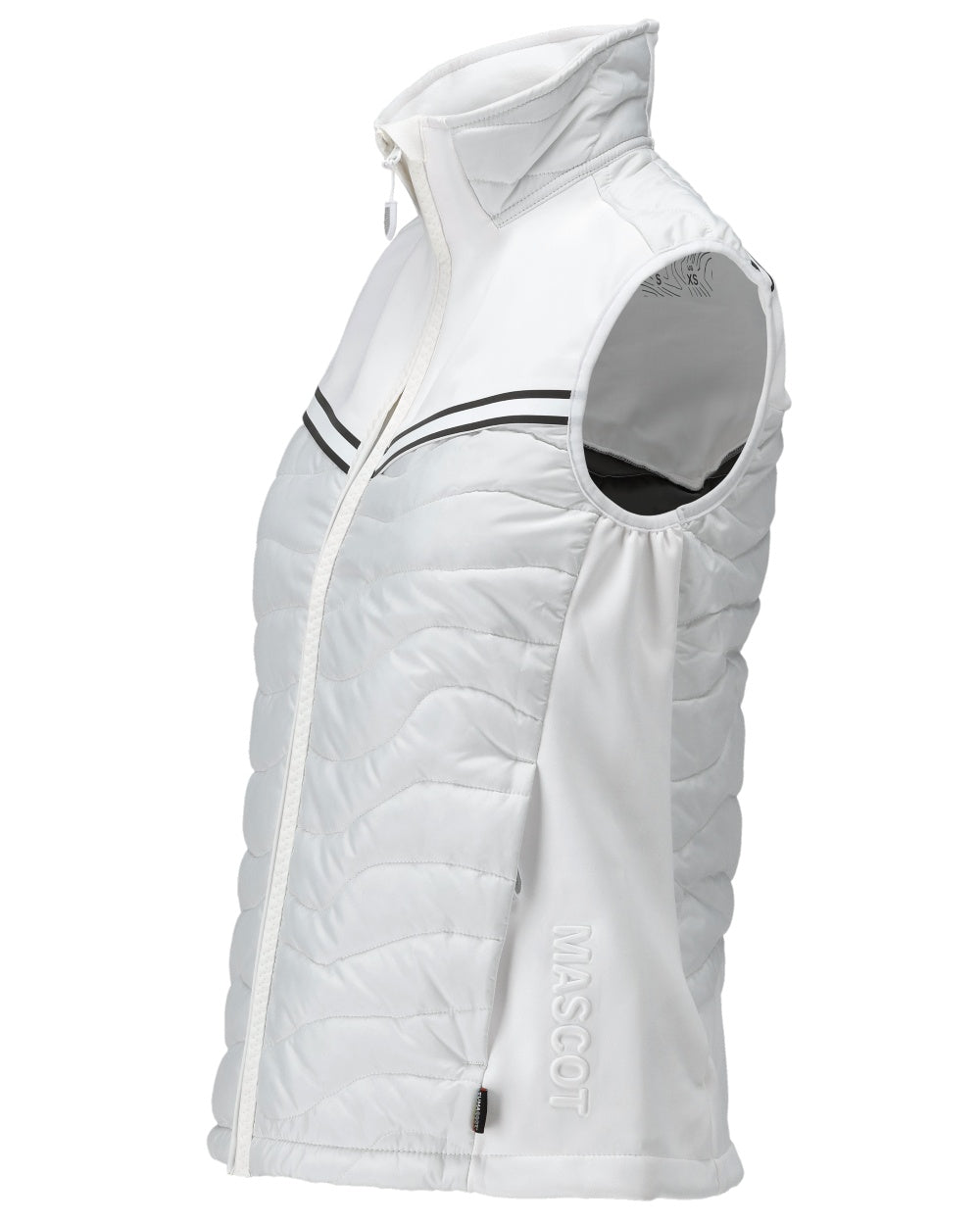 White Coloured Mascot Workwear Womens Customized Breathable Thermal Gilet on white background 