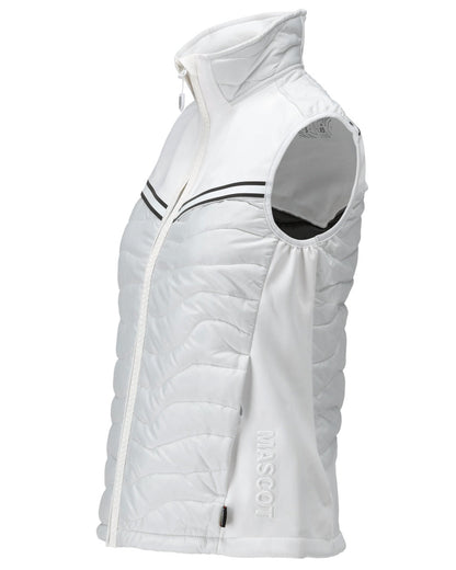 White Coloured Mascot Workwear Womens Customized Breathable Thermal Gilet on white background 