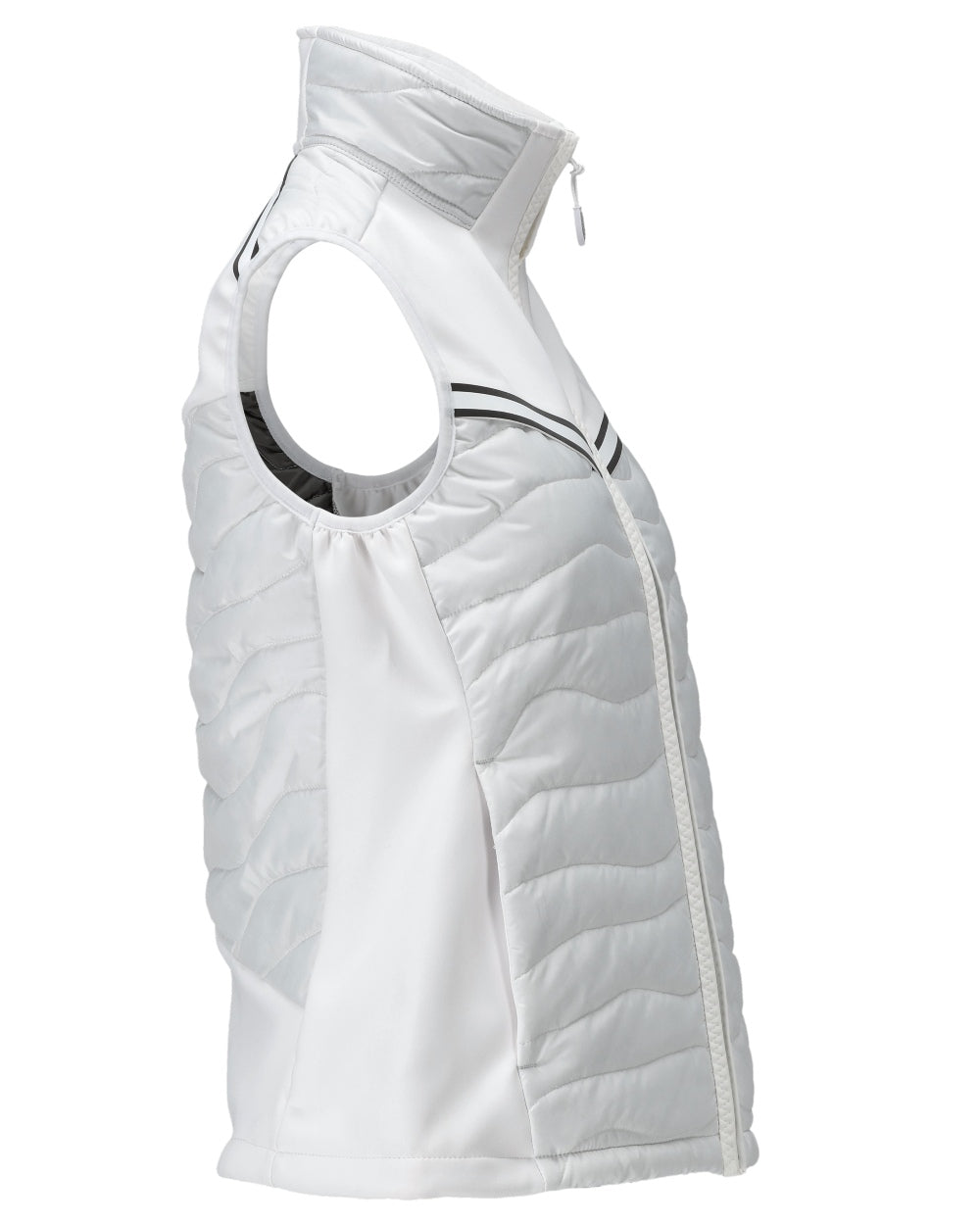 White Coloured Mascot Workwear Womens Customized Breathable Thermal Gilet on white background 