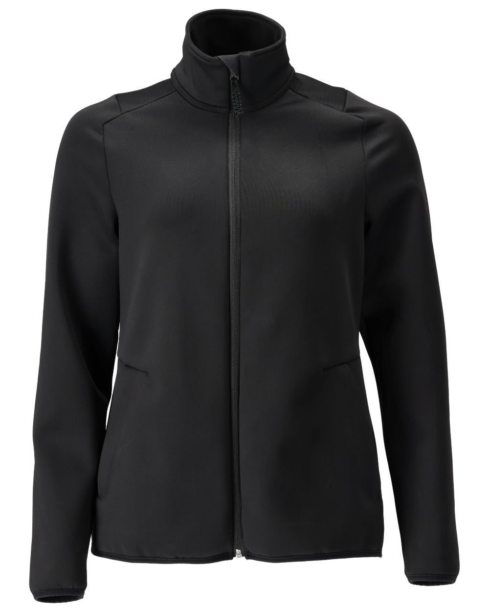 Black Coloured Mascot Workwear Womens Customized Fleece Jumper With Zipper on white background 