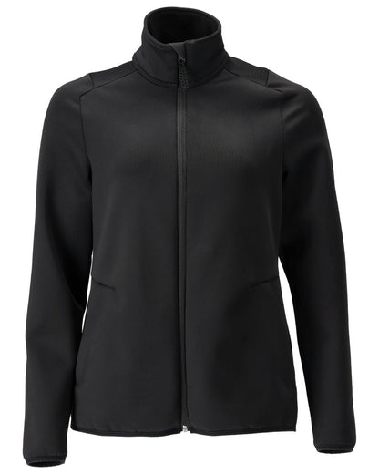 Black Coloured Mascot Workwear Womens Customized Fleece Jumper With Zipper on white background 
