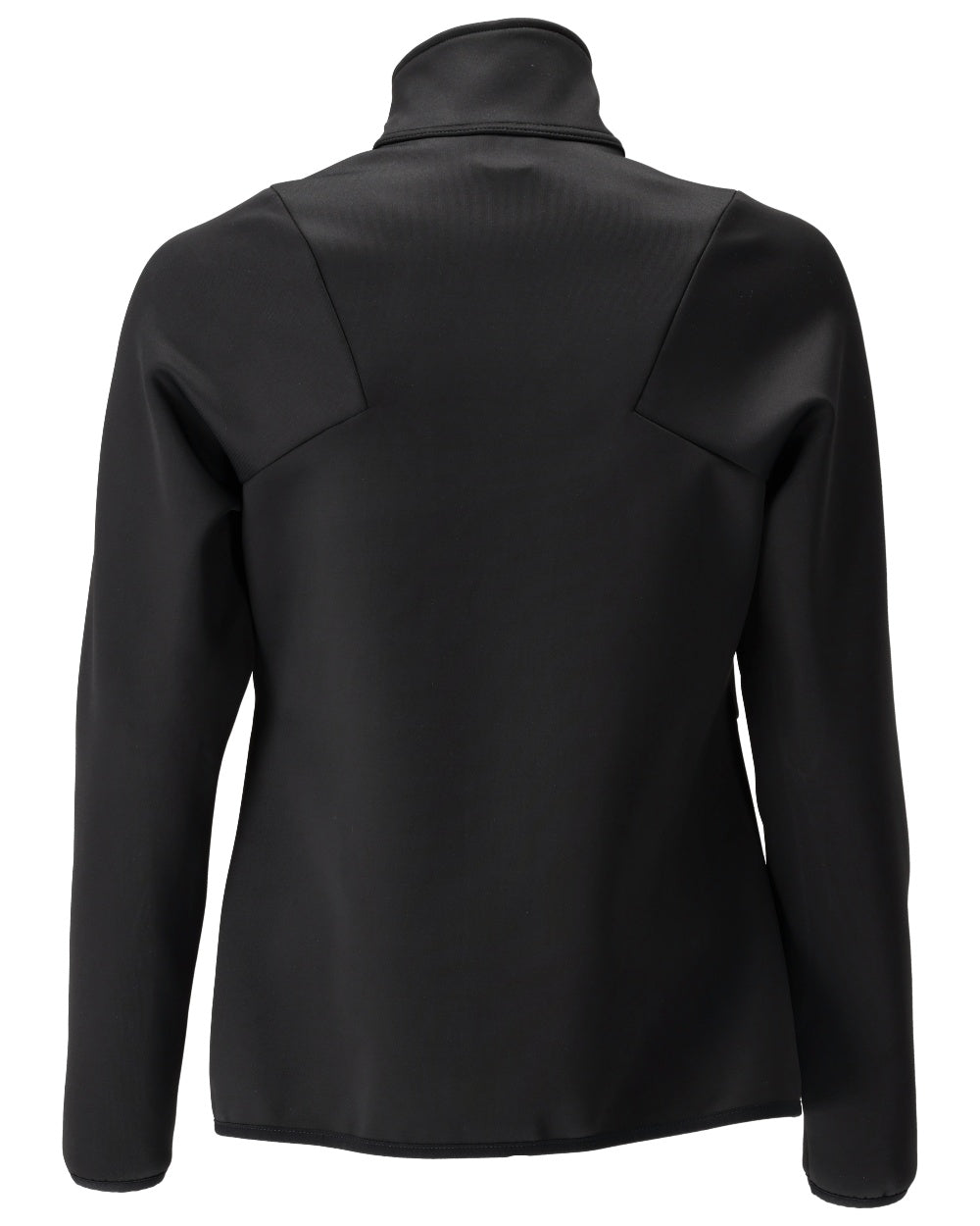 Black Coloured Mascot Workwear Womens Customized Fleece Jumper With Zipper on white background 