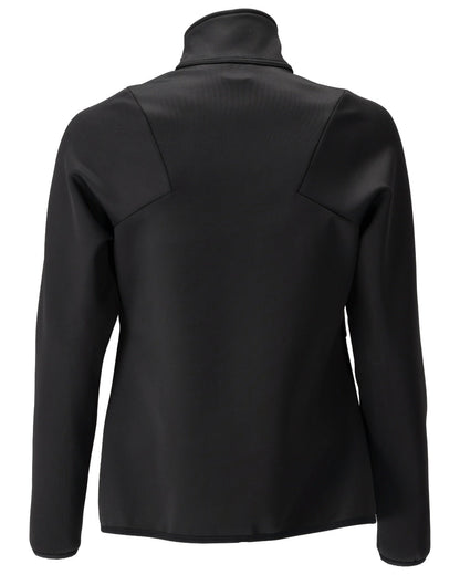 Black Coloured Mascot Workwear Womens Customized Fleece Jumper With Zipper on white background 