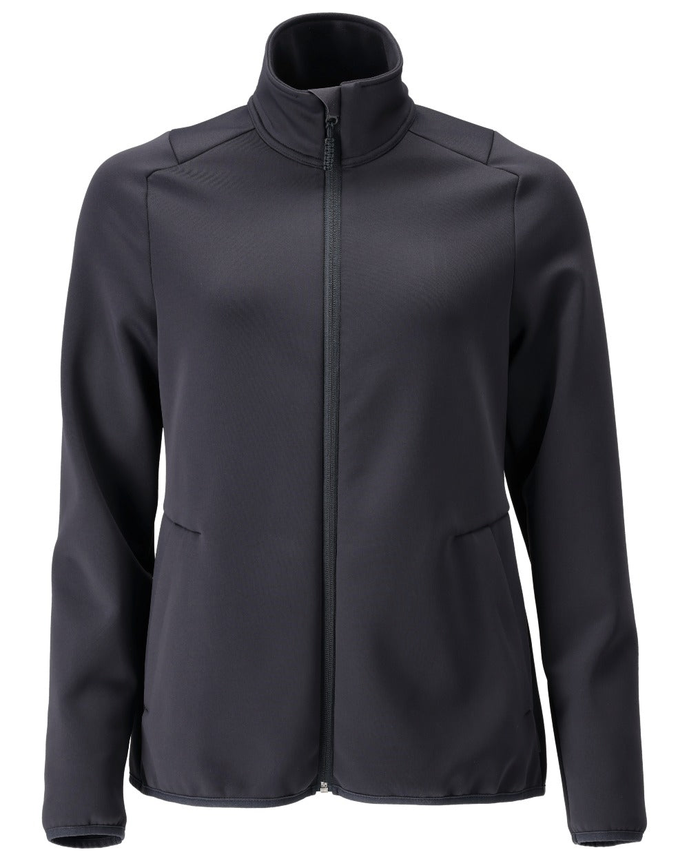 Dark Navy Coloured Mascot Workwear Womens Customized Fleece Jumper With Zipper on white background 
