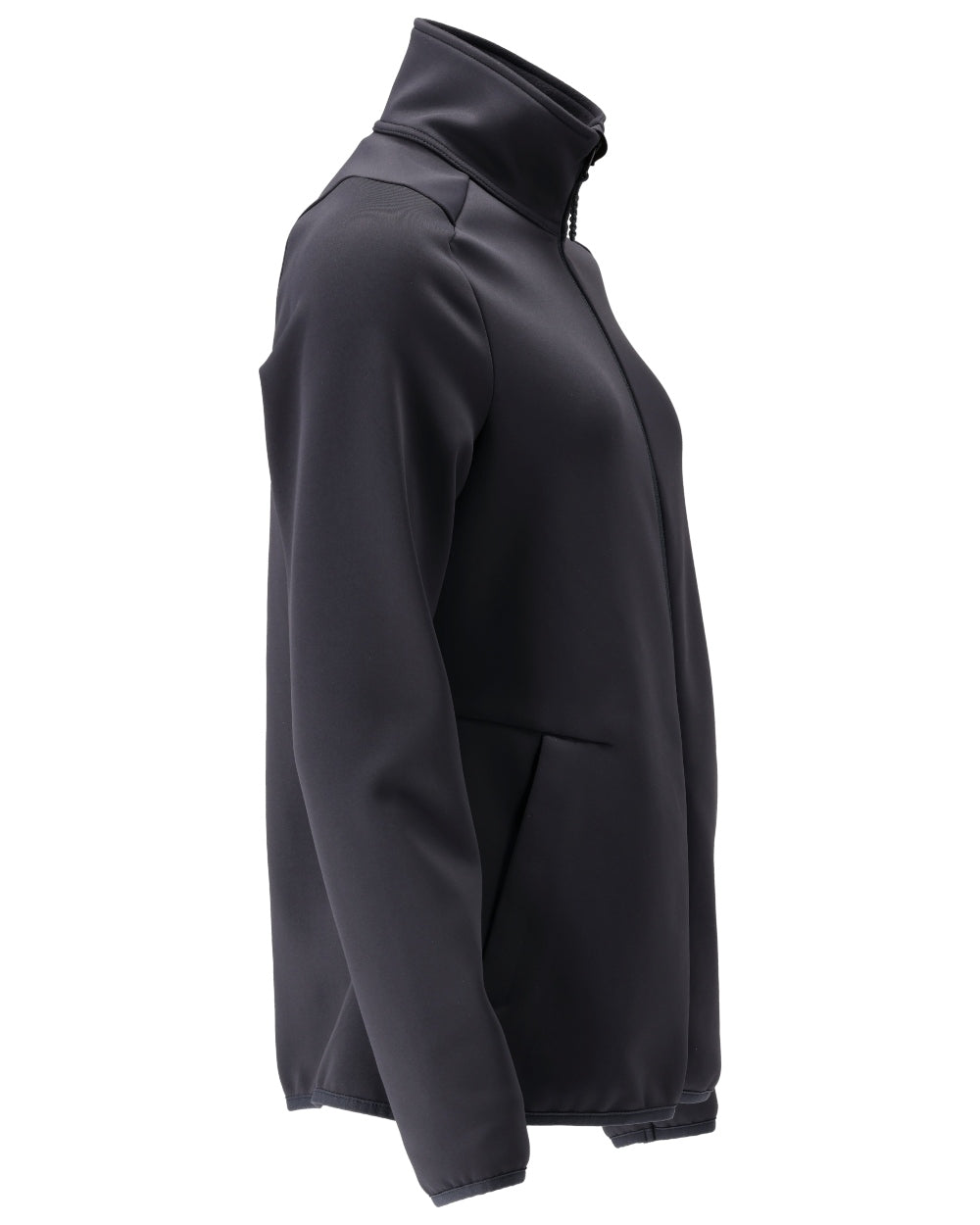 Dark Navy Coloured Mascot Workwear Womens Customized Fleece Jumper With Zipper on white background 