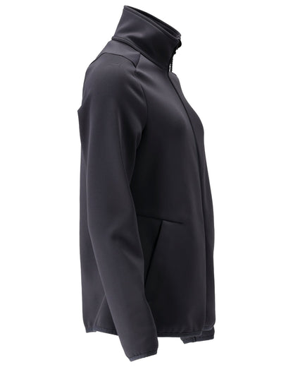 Dark Navy Coloured Mascot Workwear Womens Customized Fleece Jumper With Zipper on white background 