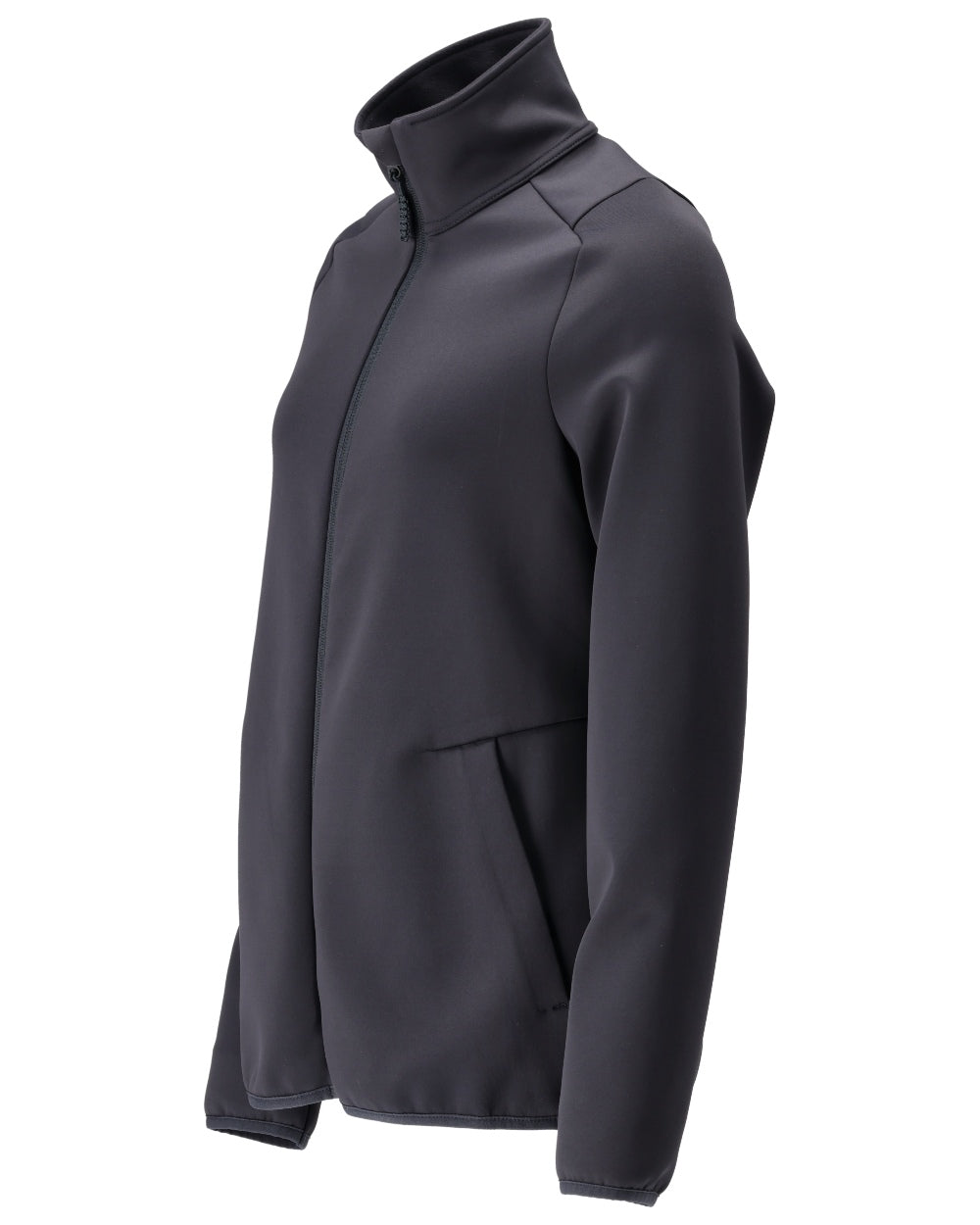 Dark Navy Coloured Mascot Workwear Womens Customized Fleece Jumper With Zipper on white background 