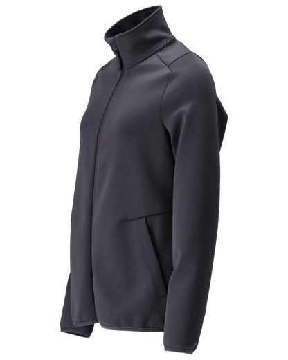 Dark Navy Coloured Mascot Workwear Womens Customized Fleece Jumper With Zipper on white background 