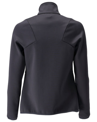 Dark Navy Coloured Mascot Workwear Womens Customized Fleece Jumper With Zipper on white background 