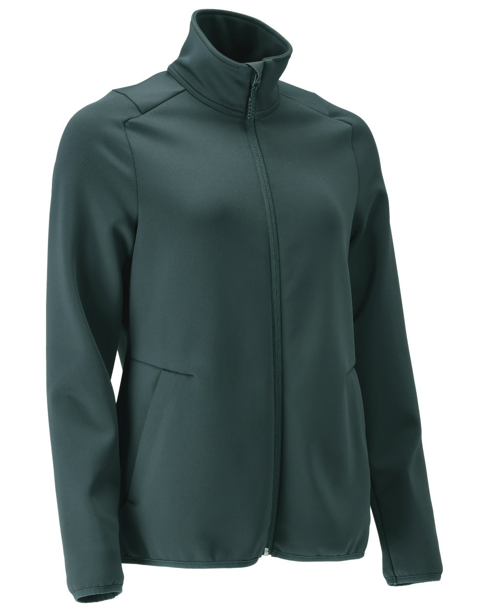 Forest Green Coloured Mascot Workwear Womens Customized Fleece Jumper With Zipper on white background 