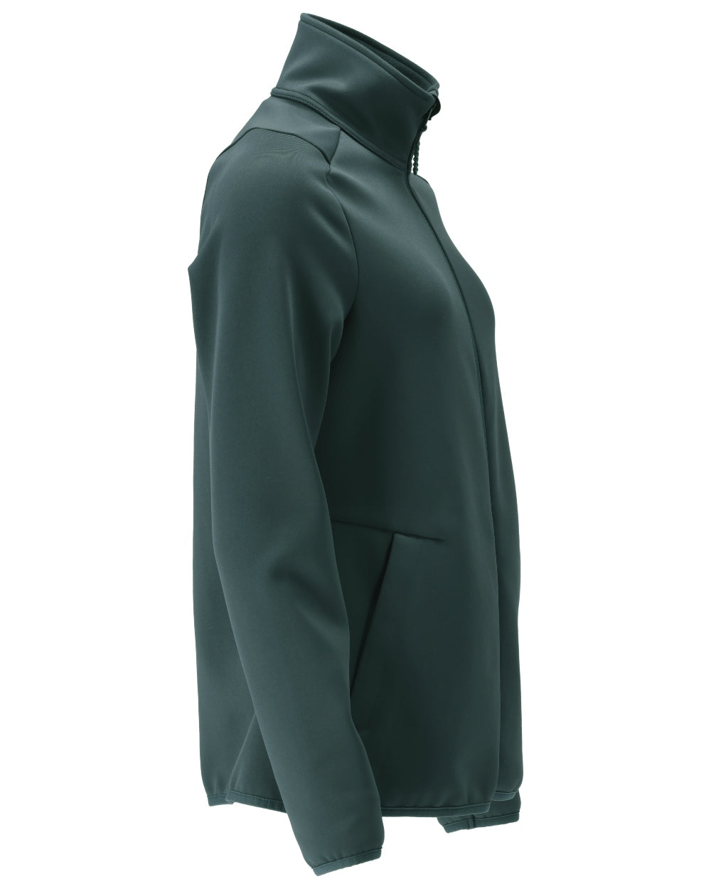 Forest Green Coloured Mascot Workwear Womens Customized Fleece Jumper With Zipper on white background 
