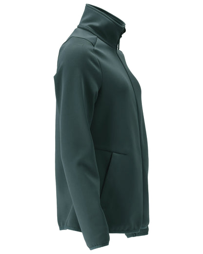 Forest Green Coloured Mascot Workwear Womens Customized Fleece Jumper With Zipper on white background 