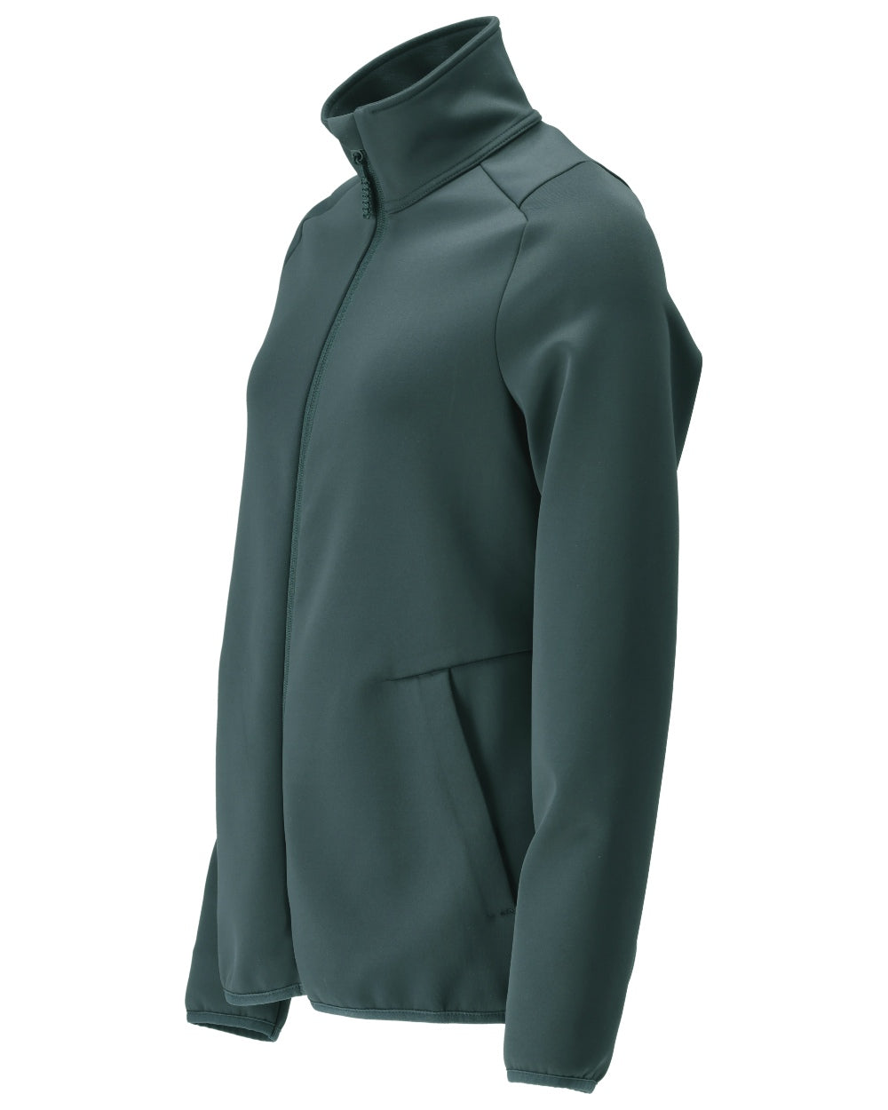 Forest Green Coloured Mascot Workwear Womens Customized Fleece Jumper With Zipper on white background 