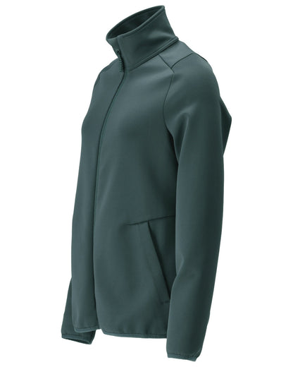 Forest Green Coloured Mascot Workwear Womens Customized Fleece Jumper With Zipper on white background 