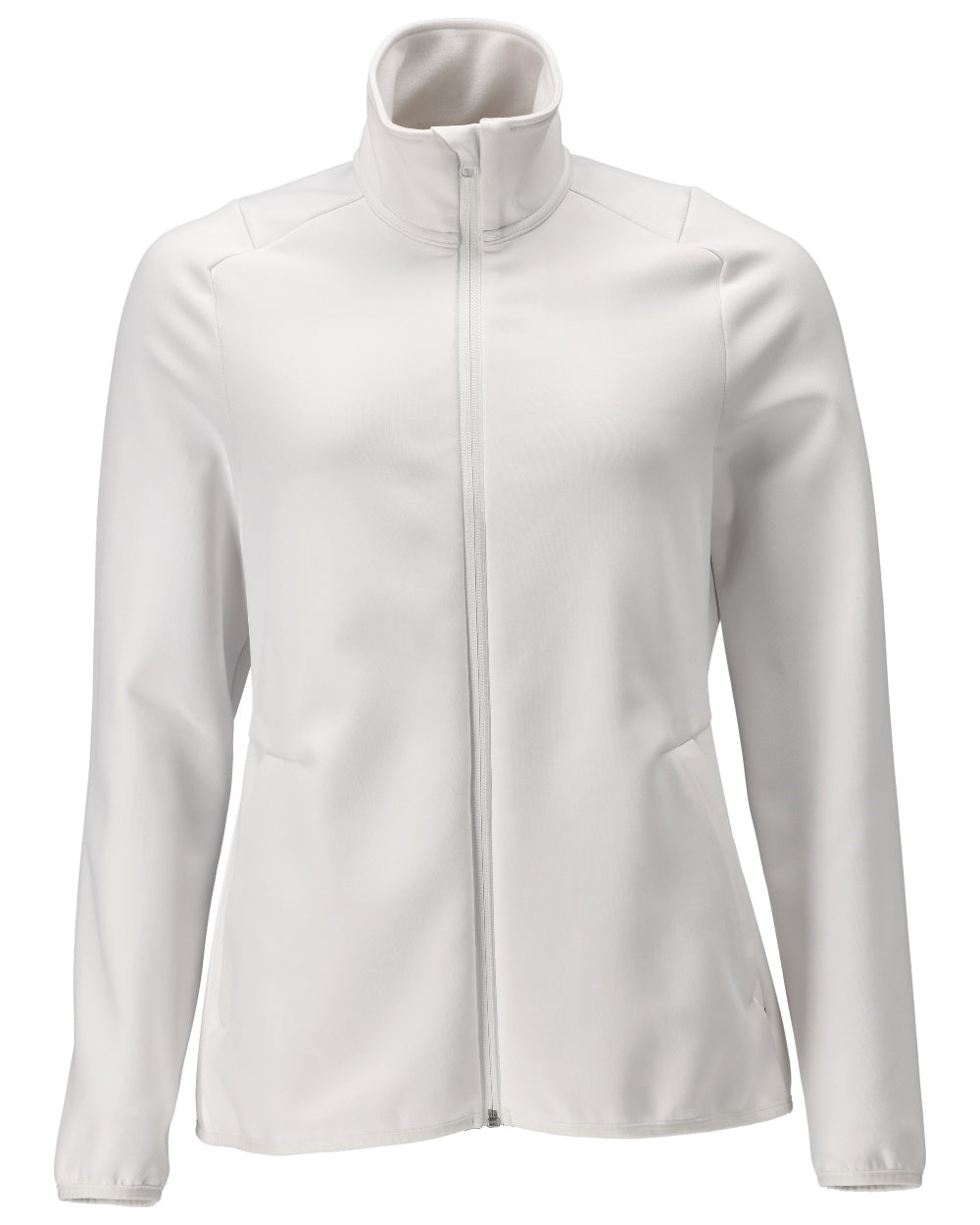 White Coloured Mascot Workwear Womens Customized Fleece Jumper With Zipper on white background 