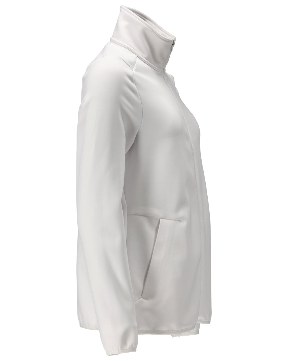 White Coloured Mascot Workwear Womens Customized Fleece Jumper With Zipper on white background 