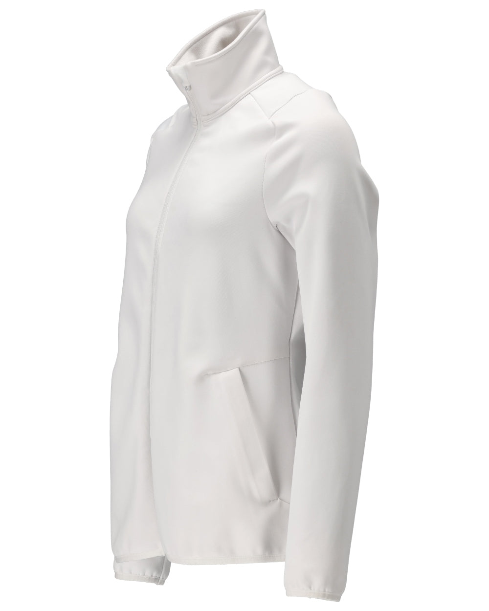 White Coloured Mascot Workwear Womens Customized Fleece Jumper With Zipper on white background 