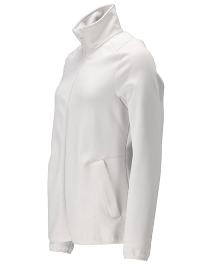 White Coloured Mascot Workwear Womens Customized Fleece Jumper With Zipper on white background 