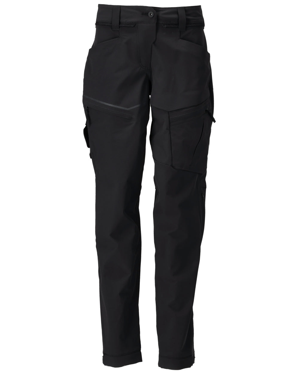 Black Coloured Mascot Workwear Womens Customized Functional Trousers on white background 