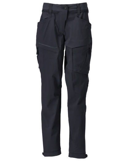 Dark Navy Coloured Mascot Workwear Womens Customized Functional Trousers on white background 