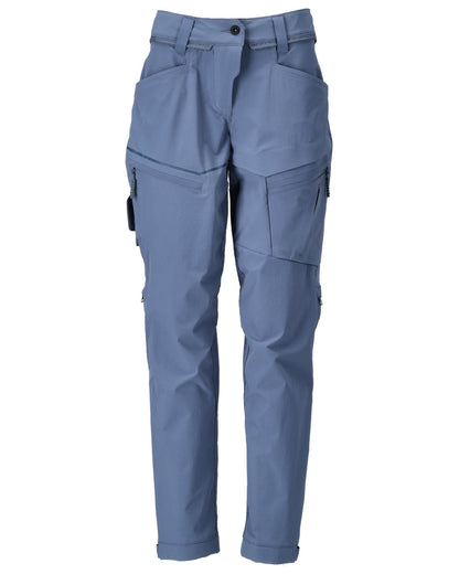 Stone Blue Coloured Mascot Workwear Womens Customized Functional Trousers on white background 
