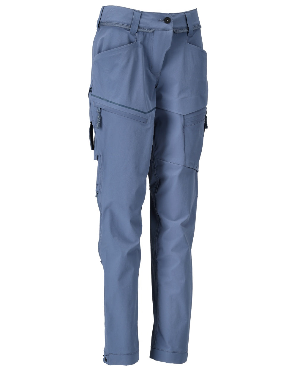 Stone Blue Coloured Mascot Workwear Womens Customized Functional Trousers on white background 