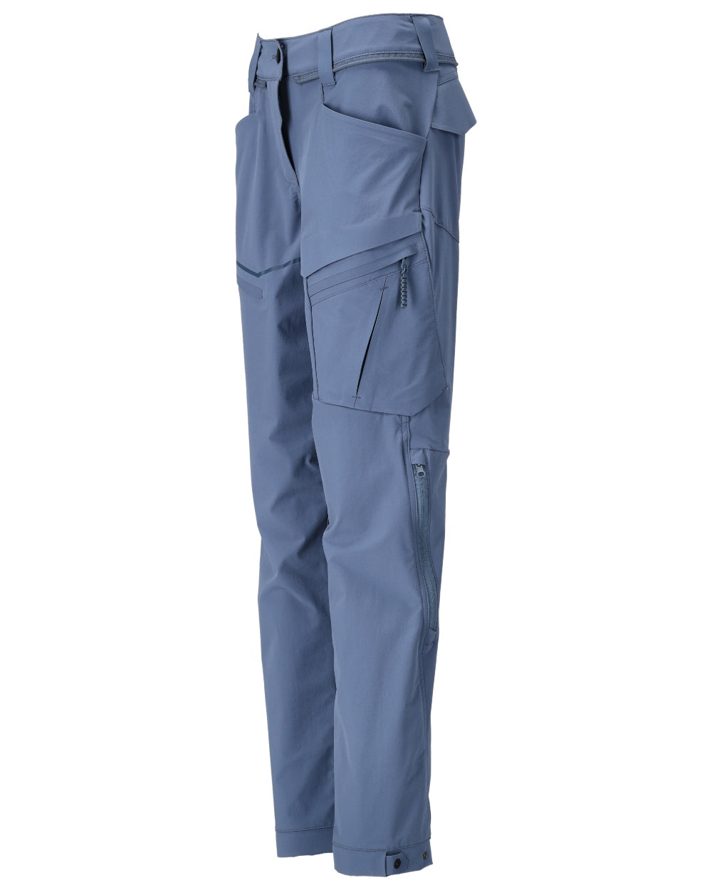Stone Blue Coloured Mascot Workwear Womens Customized Functional Trousers on white background 