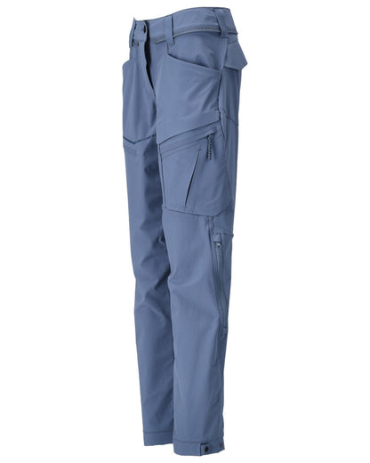 Stone Blue Coloured Mascot Workwear Womens Customized Functional Trousers on white background 