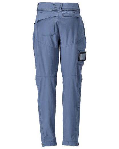 Stone Blue Coloured Mascot Workwear Womens Customized Functional Trousers on white background 