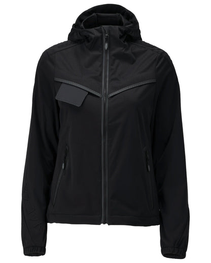 Black Coloured Mascot Workwear Womens Customized Lightweight Jacket on white background 