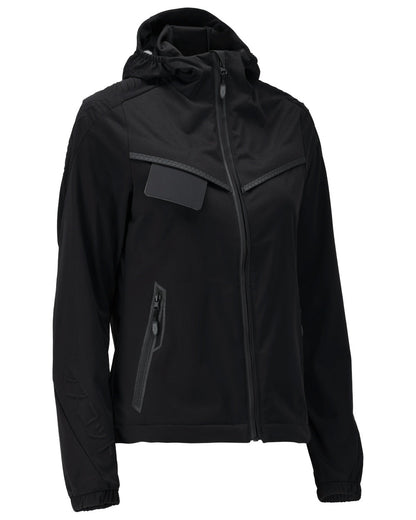 Black Coloured Mascot Workwear Womens Customized Lightweight Jacket on white background 